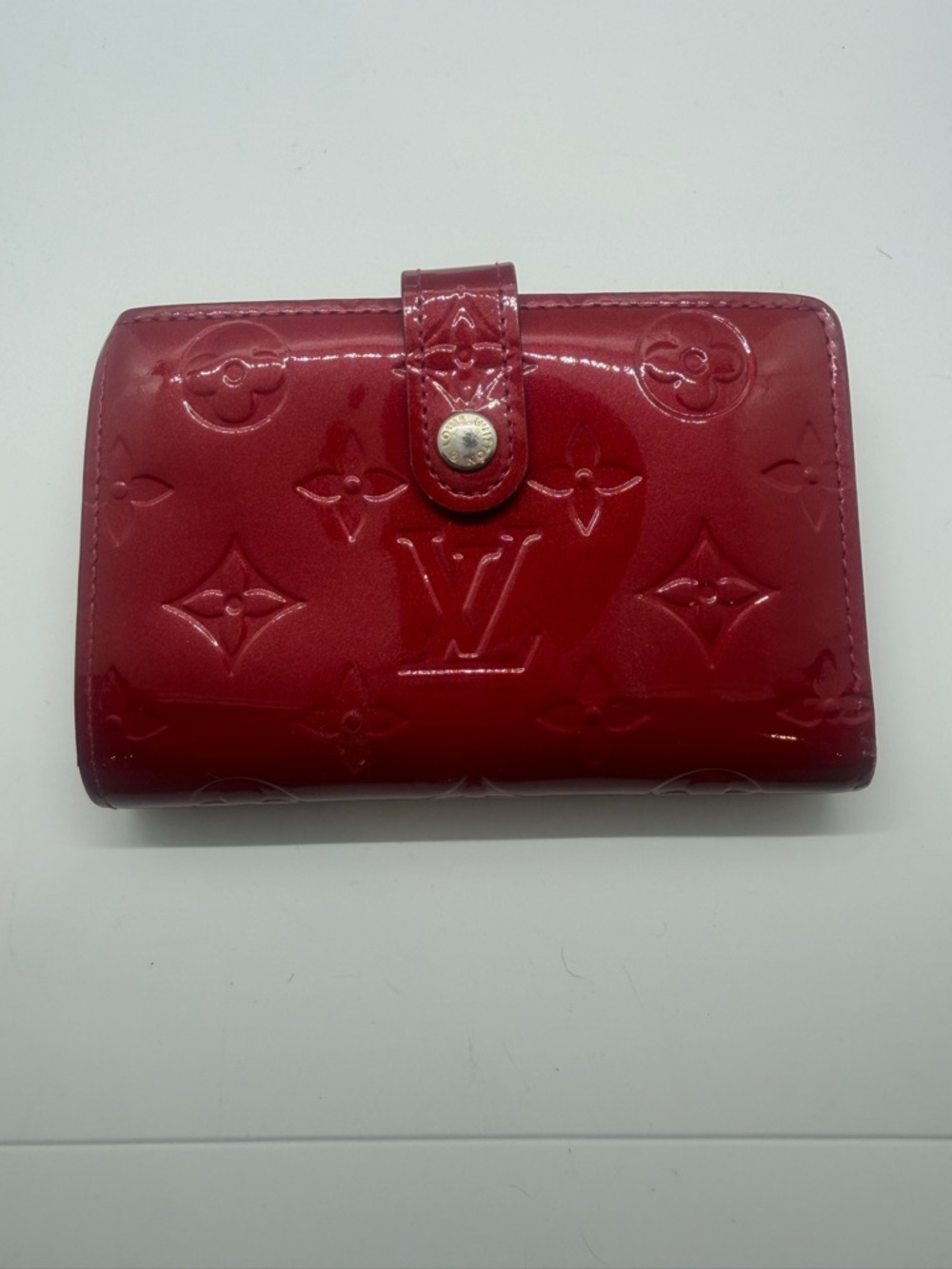 Louis Vuitton Red Vernis Compact Wallet